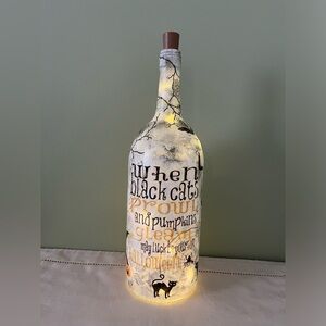 Decorated Wine Bottles - Halloween Theme